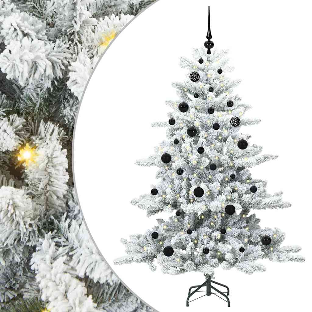 Plast Hingad Julgran med 150 LED-lampor Vit 150 cm PVC och stål