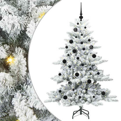 Plast Hingad Julgran med 150 LED-lampor Vit 150 cm PVC och stål