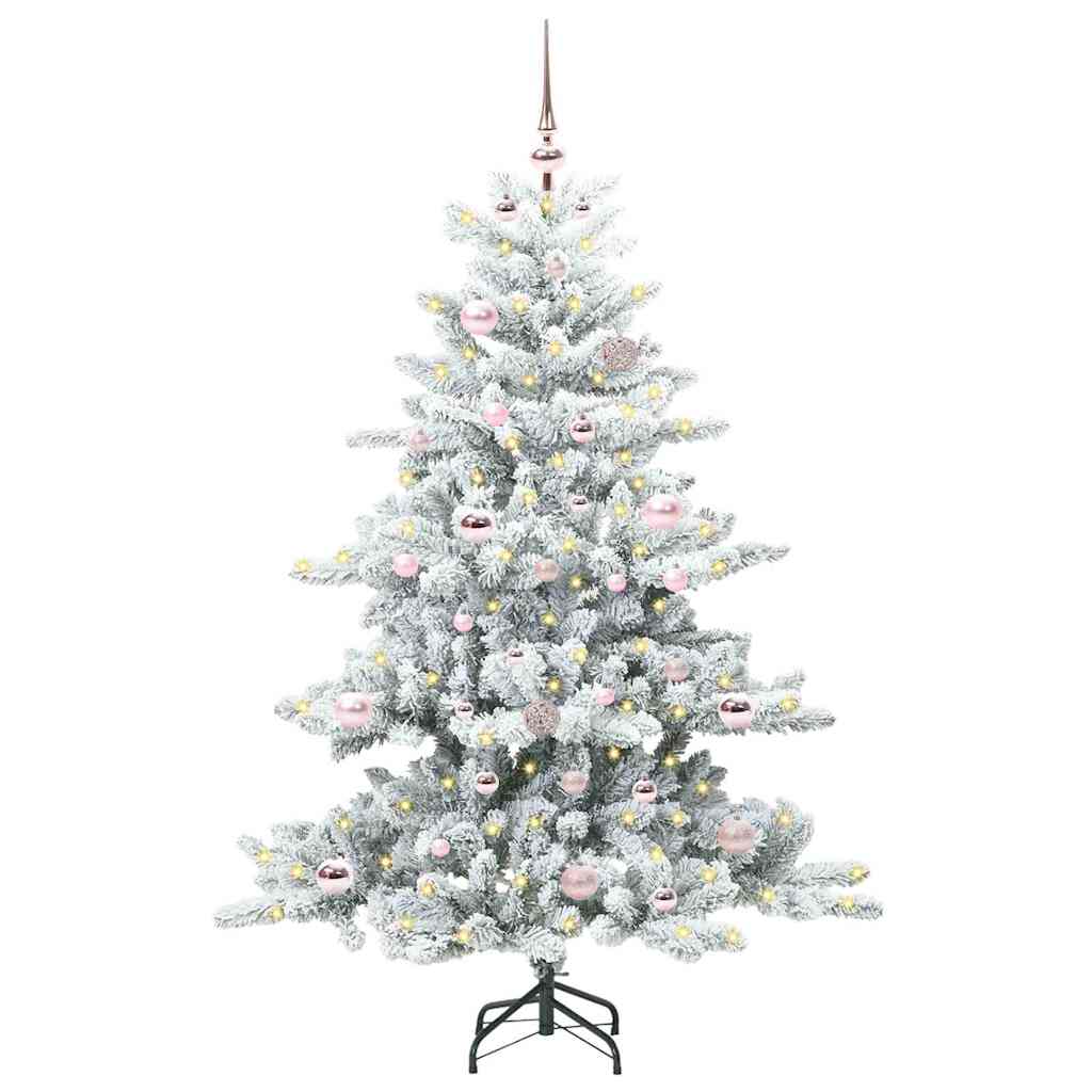 Plast Hingad Julgran med 150 LED-lampor Vit 150 cm PVC och stål