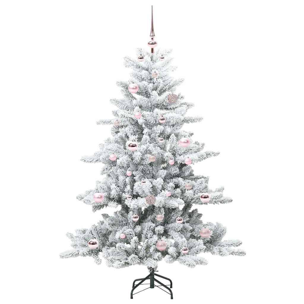 Plast Hingad Julgran med 150 LED-lampor Vit 150 cm PVC och stål