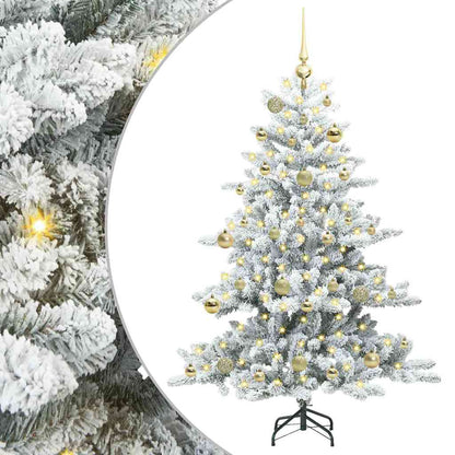 Plast Hingad Julgran med 150 LED-lampor Vit 150 cm PVC och stål