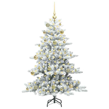 Plast Hingad Julgran med 150 LED-lampor Vit 150 cm PVC och stål