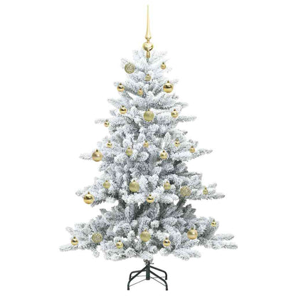 Plast Hingad Julgran med 150 LED-lampor Vit 150 cm PVC och stål