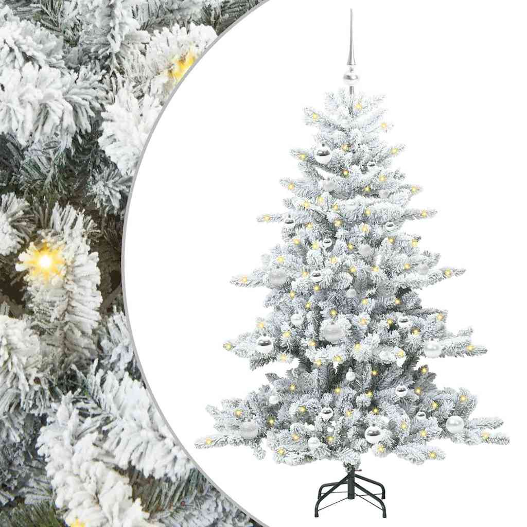 Plast Hingad Julgran med 150 LED-lampor Vit 150 cm PVC och stål