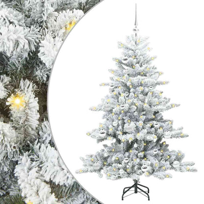 Plast Hingad Julgran med 150 LED-lampor Vit 150 cm PVC och stål