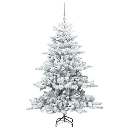 Plast Hingad Julgran med 150 LED-lampor Vit 150 cm PVC och stål