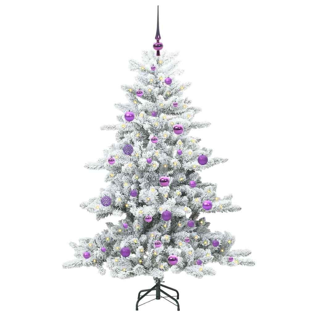 Plast Hingad Julgran med 150 LED-lampor Vit 150 cm PVC och stål