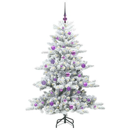 Plast Hingad Julgran med 150 LED-lampor Vit 150 cm PVC och stål