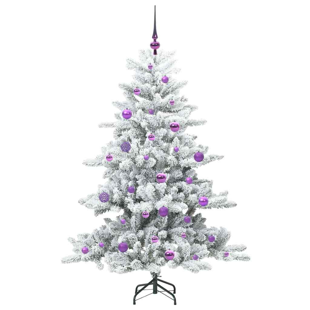 Plast Hingad Julgran med 150 LED-lampor Vit 150 cm PVC och stål