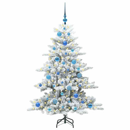 Plast Hingad Julgran med 150 LED-lampor Vit 150 cm PVC och stål