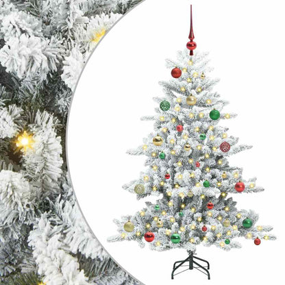Plast Hingad Julgran med 150 LED-lampor Vit 150 cm PVC och stål
