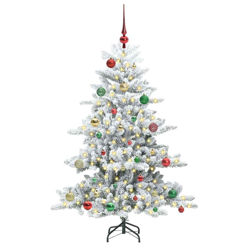 Plast Hingad Julgran med 150 LED-lampor Vit 150 cm PVC och stål