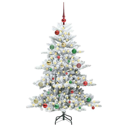Plast Hingad Julgran med 150 LED-lampor Vit 150 cm PVC och stål