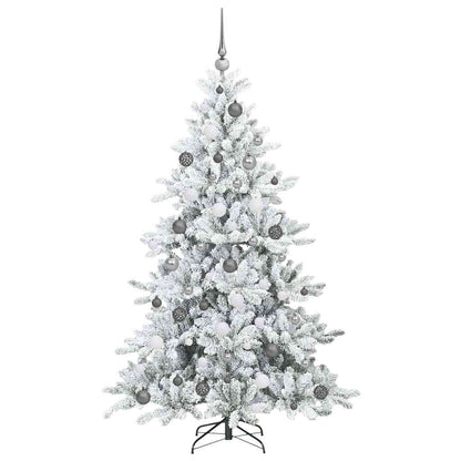 Plast Hingad Julgran med 300 LED-lampor Vit 180 cm PVC och stål