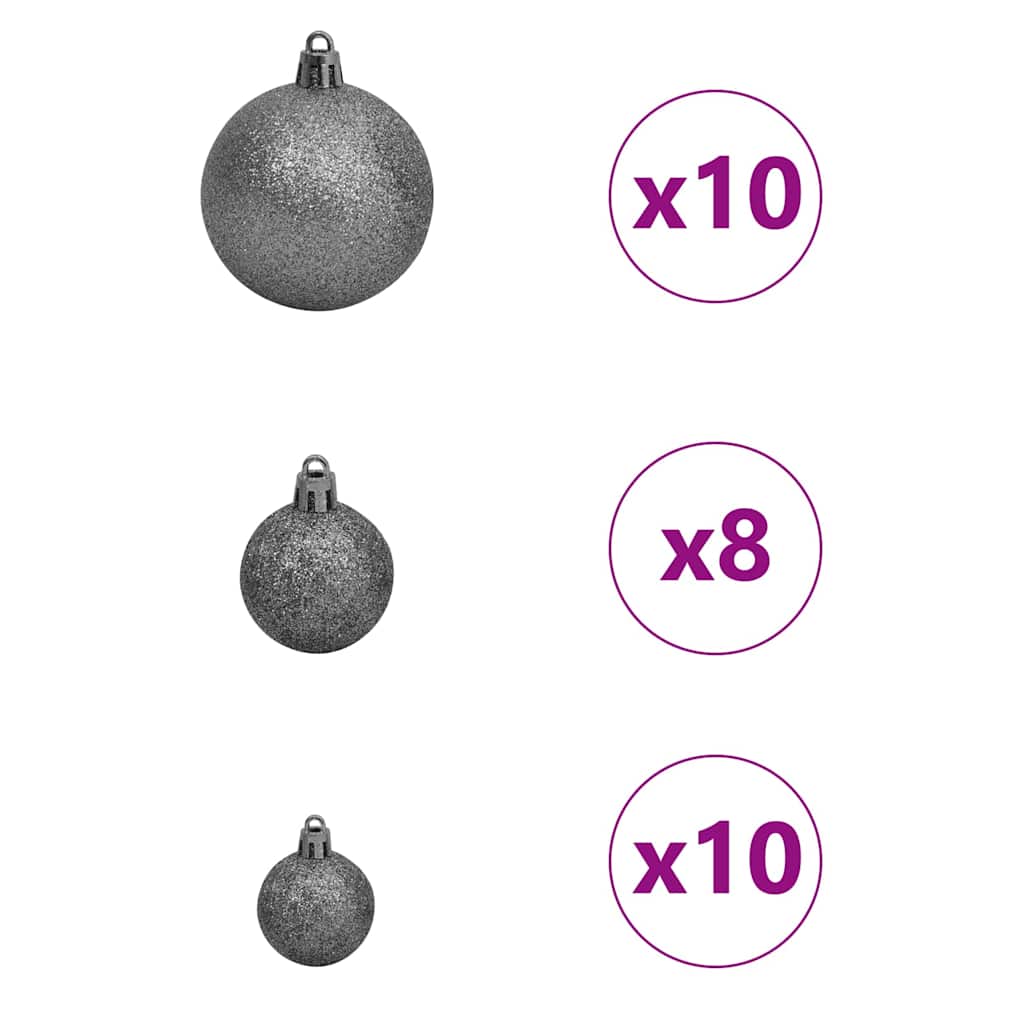 Plast Hingad Julgran med 300 LED-lampor Vit 180 cm PVC och stål