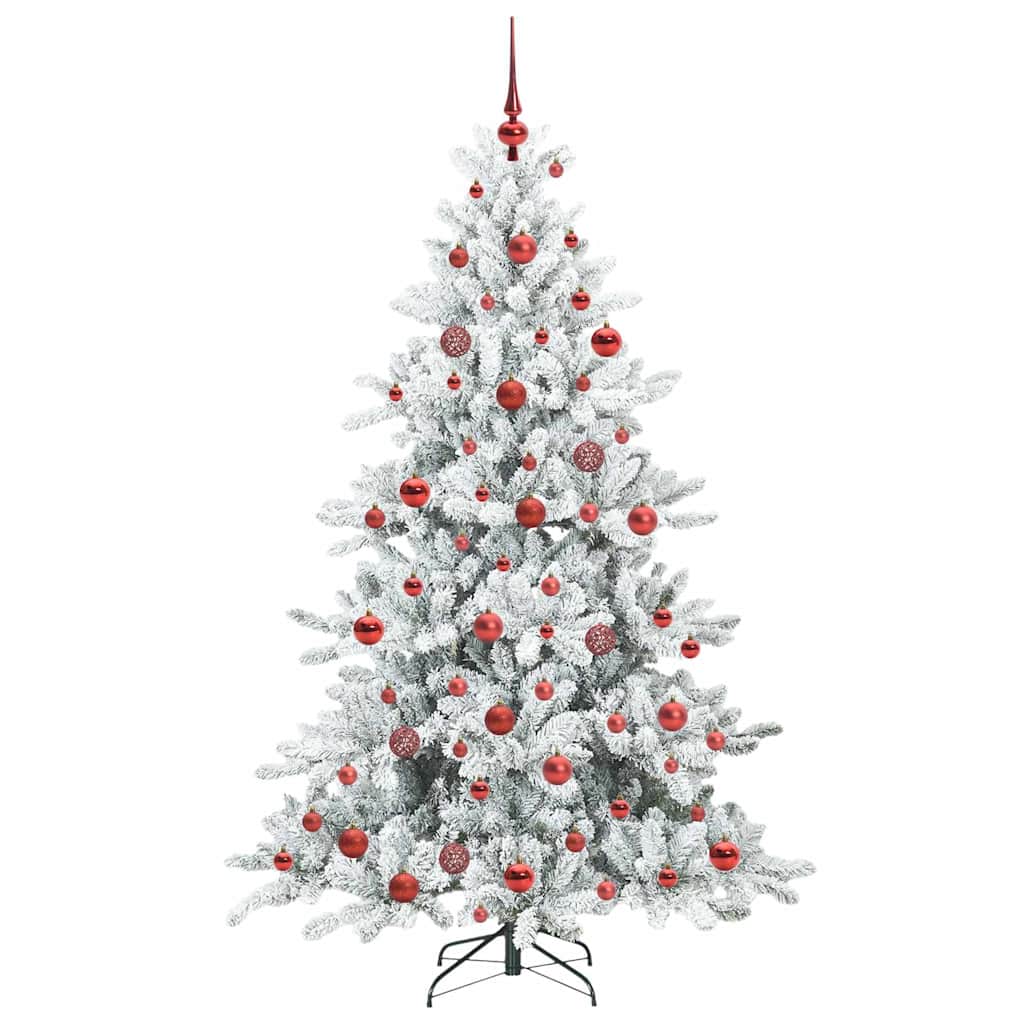 Plast Hingad Julgran med 300 LED-lampor Vit 180 cm PVC och stål