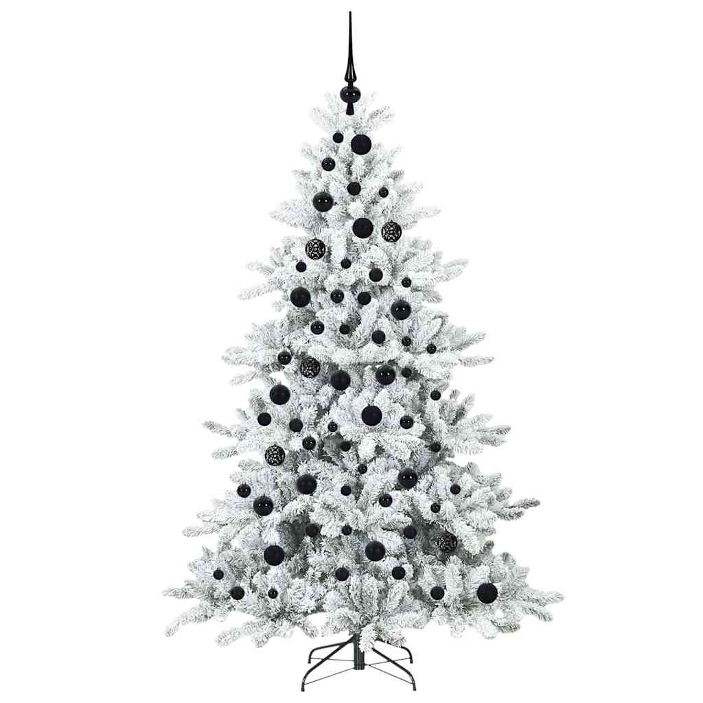 Plast Hingad Julgran med 300 LED-lampor Vit 180 cm PVC och stål