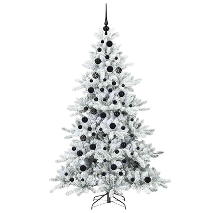 Plast Hingad Julgran med 300 LED-lampor Vit 180 cm PVC och stål