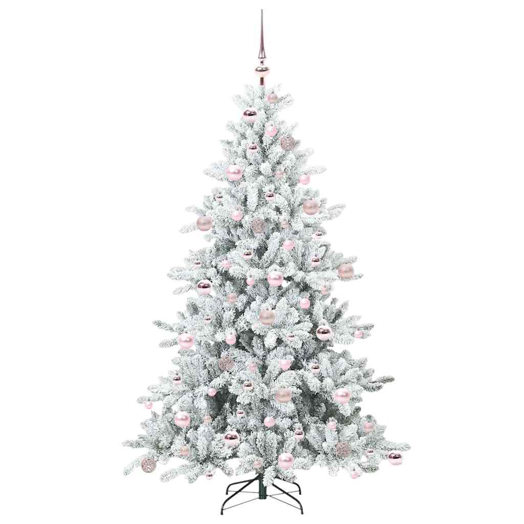 Plast Hingad Julgran med 300 LED-lampor Vit 180 cm PVC och stål