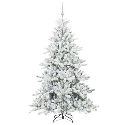 Plast Hingad Julgran med 300 LED-lampor Vit 180 cm PVC och stål