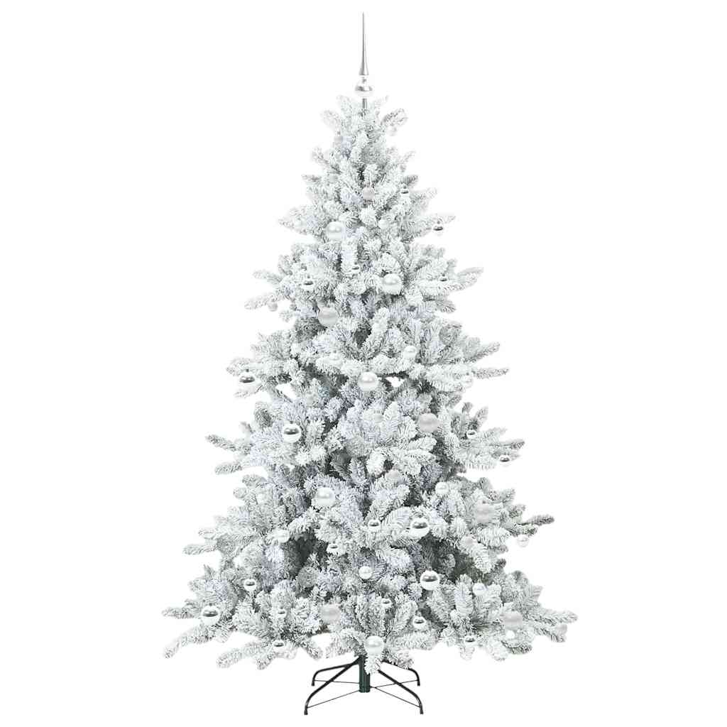 Plast Hingad Julgran med 300 LED-lampor Vit 180 cm PVC och stål