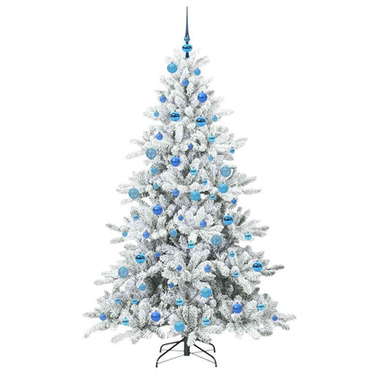 Plast Hingad Julgran med 300 LED-lampor Vit 180 cm PVC och stål