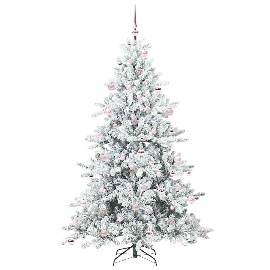 Plast Hingad Julgran med 300 LED-lampor Vit 210 cm PVC och stål