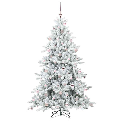Plast Hingad Julgran med 300 LED-lampor Vit 210 cm PVC och stål