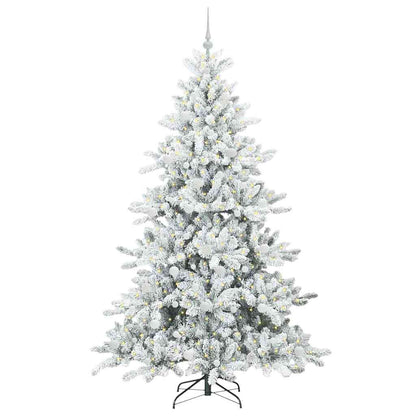 Plast Hingad Julgran med 300 LED-lampor Vit 210 cm PVC och stål