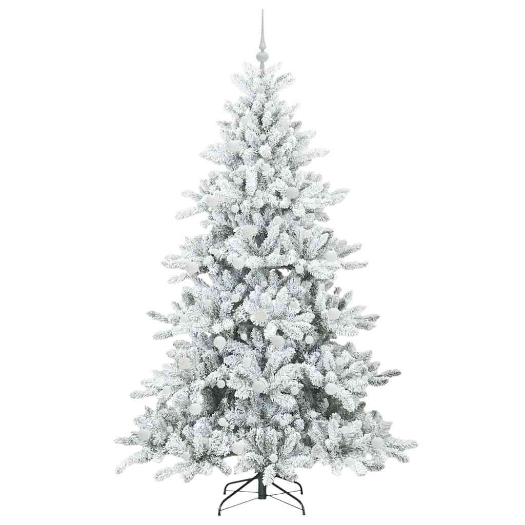 Plast Hingad Julgran med 300 LED-lampor Vit 210 cm PVC och stål