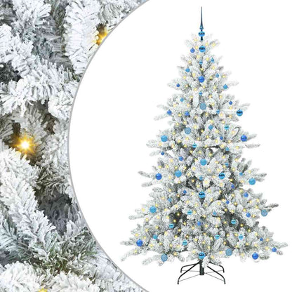 Plast Hingad Julgran med 300 LED-lampor Vit 210 cm PVC och stål