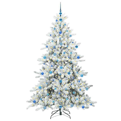 Plast Hingad Julgran med 300 LED-lampor Vit 210 cm PVC och stål