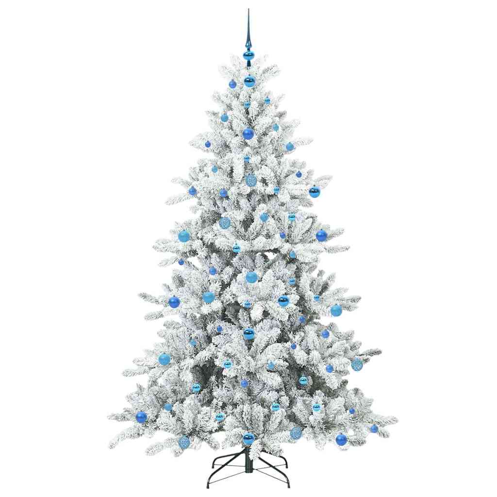 Plast Hingad Julgran med 300 LED-lampor Vit 210 cm PVC och stål