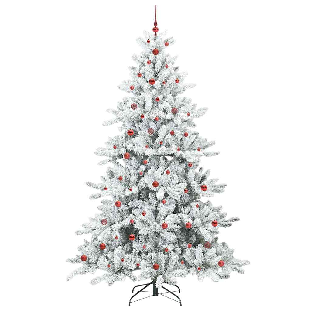 Plast Hingad Julgran med 300 LED-lampor Vit 240 cm PVC och stål