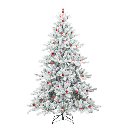 Plast Hingad Julgran med 300 LED-lampor Vit 240 cm PVC och stål
