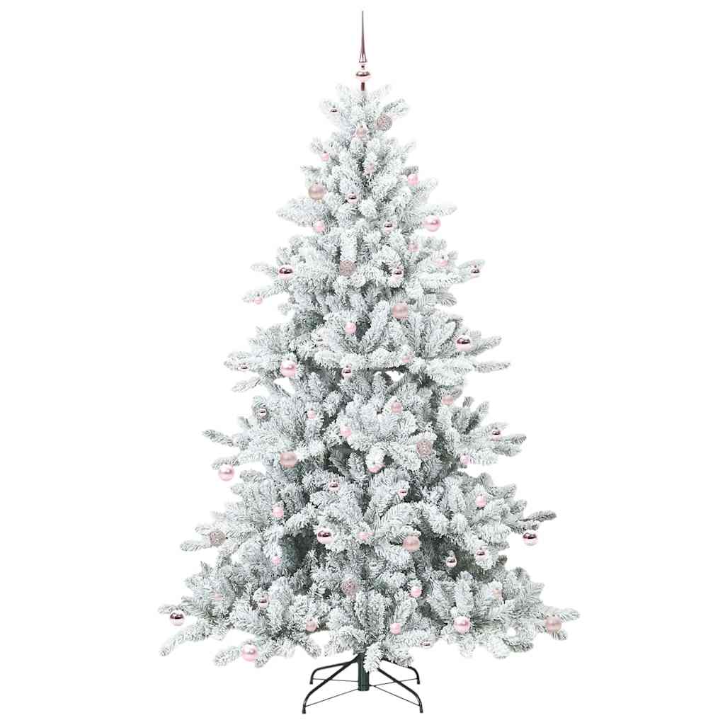 Plast Hingad Julgran med 300 LED-lampor Vit 240 cm PVC och stål