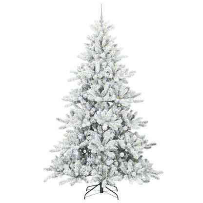 Plast Hingad Julgran med 300 LED-lampor Vit 240 cm PVC och stål