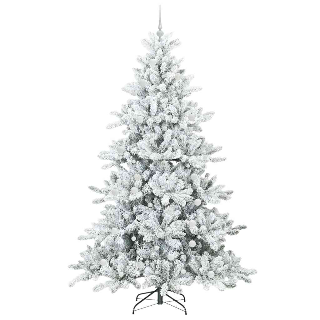 Plast Hingad Julgran med 300 LED-lampor Vit 240 cm PVC och stål