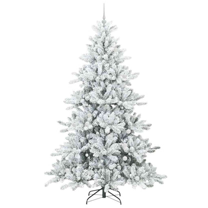 Plast Hingad Julgran med 300 LED-lampor Vit 240 cm PVC och stål