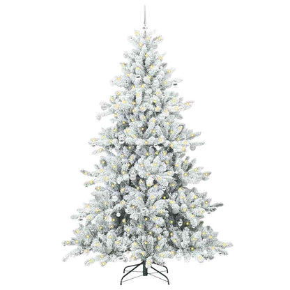 Plast Hingad Julgran med 300 LED-lampor Vit 240 cm PVC och stål
