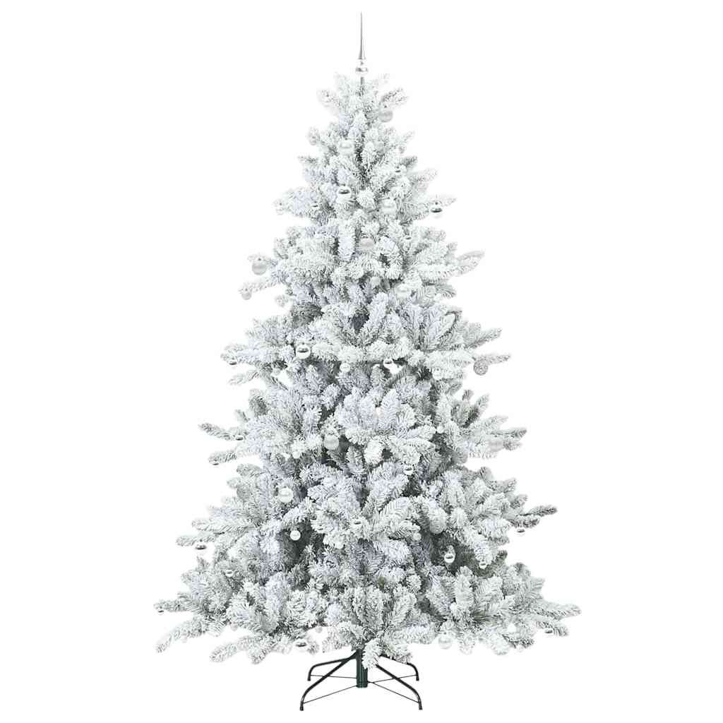 Plast Hingad Julgran med 300 LED-lampor Vit 240 cm PVC och stål