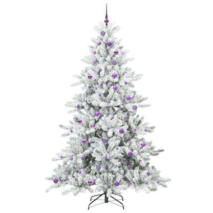 Plast Hingad Julgran med 300 LED-lampor Vit 240 cm PVC och stål