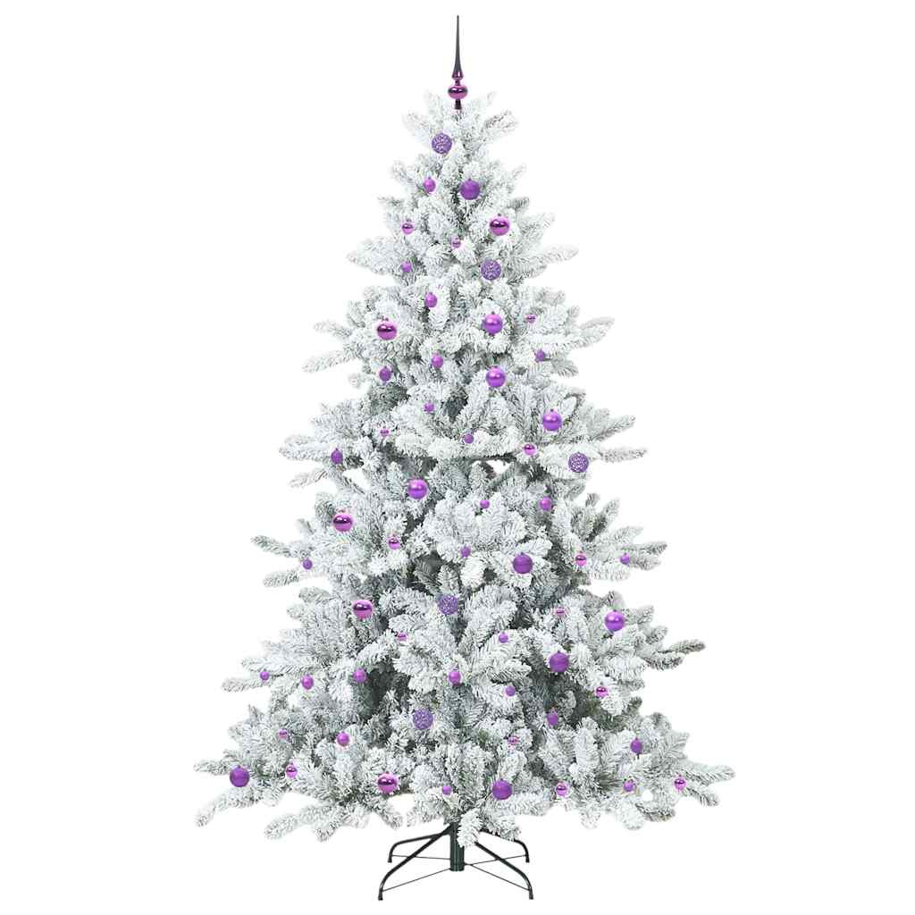 Plast Hingad Julgran med 300 LED-lampor Vit 240 cm PVC och stål