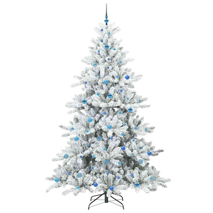 Plast Hingad Julgran med 300 LED-lampor Vit 240 cm PVC och stål