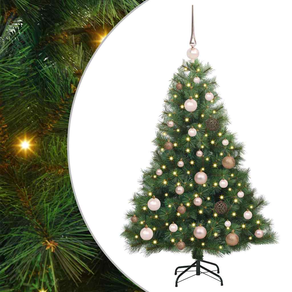 Konstgjord julgran med 150 LED-lampor Grön 120 cm PE och PVC