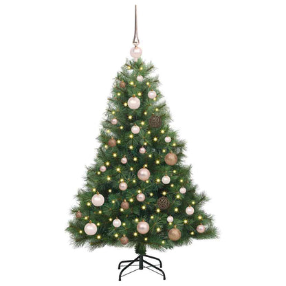 Konstgjord julgran med 150 LED-lampor Grön 120 cm PE och PVC