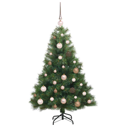 Konstgjord julgran med 150 LED-lampor Grön 120 cm PE och PVC