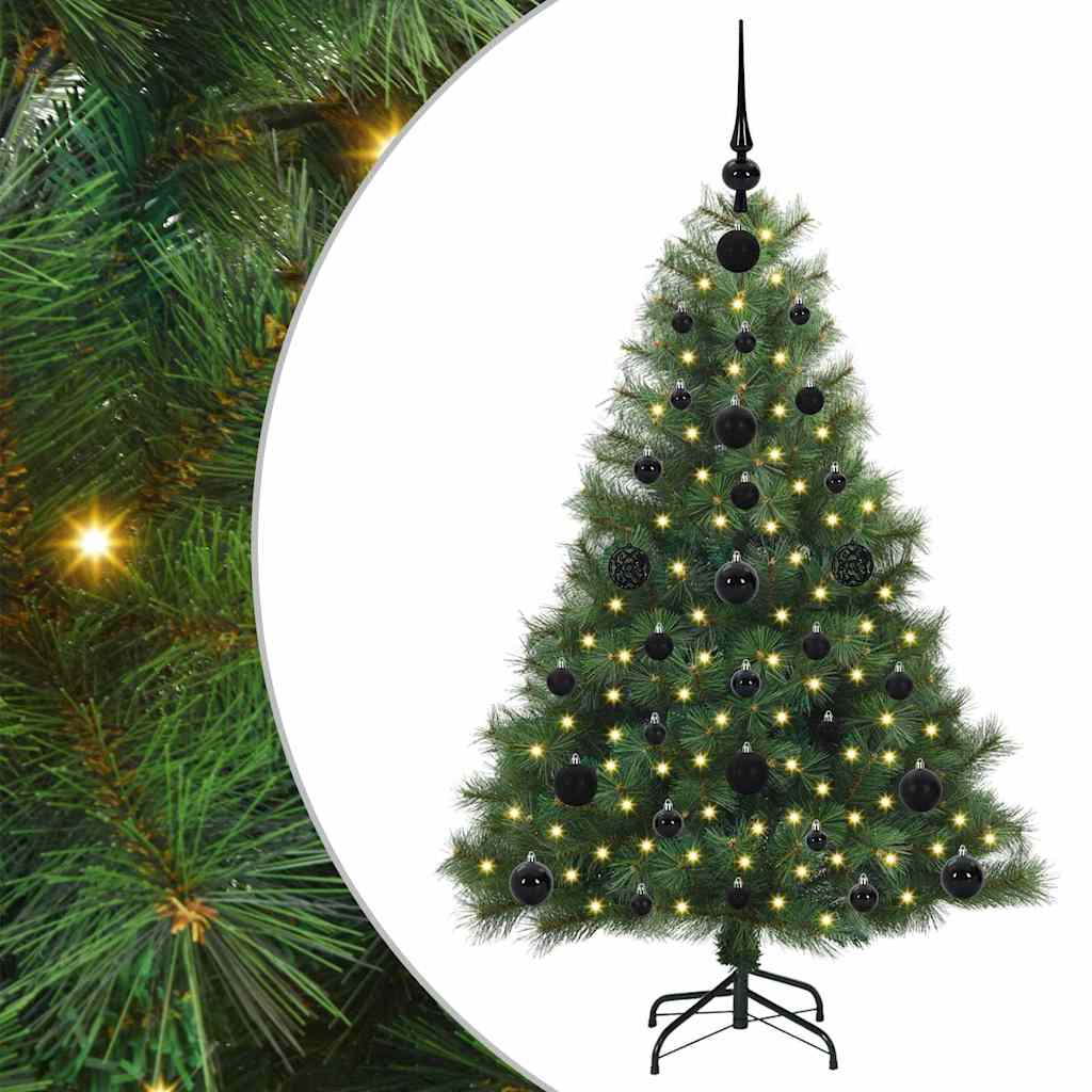 Konstgjord julgran med 150 LED-lampor Grön 120 cm PE och PVC