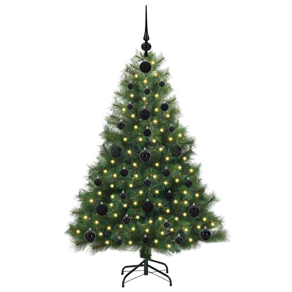 Konstgjord julgran med 150 LED-lampor Grön 120 cm PE och PVC