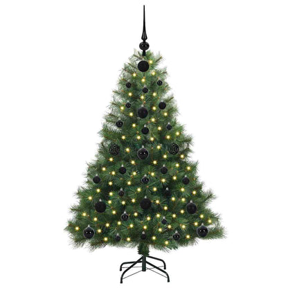 Konstgjord julgran med 150 LED-lampor Grön 120 cm PE och PVC